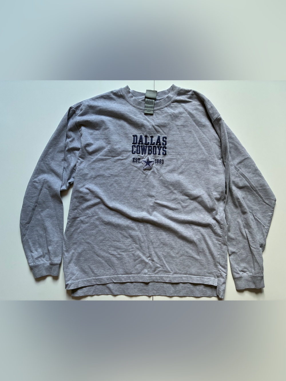 Y2K Heather Grey Dallas Cowboys Long Sleeve Shirt - XL